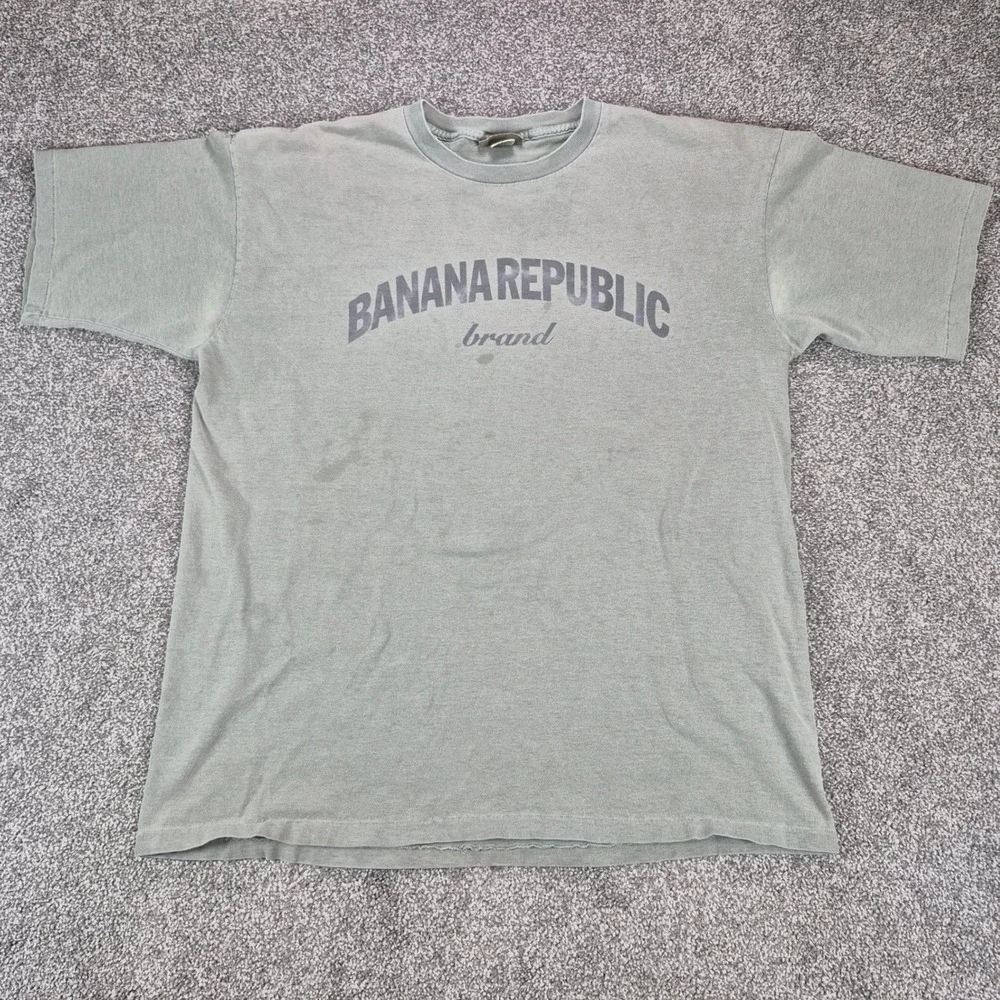 Vintage Banana Republic T-Shirt Mens Medium Green Single Stitch Made in USA